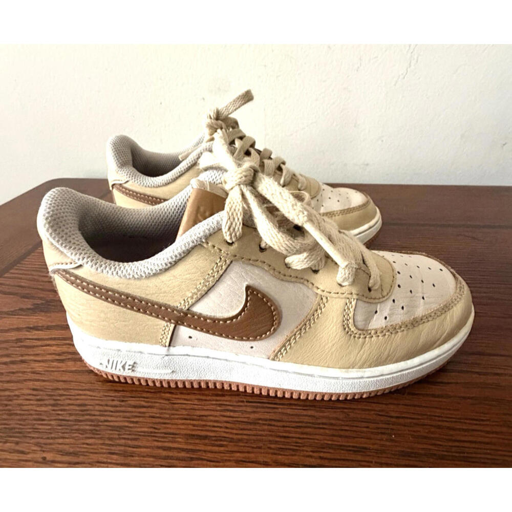 Nike Air Force 1 Pre-School Kids Sneakers 13C Pearl White/Brown (DQ5974-200)